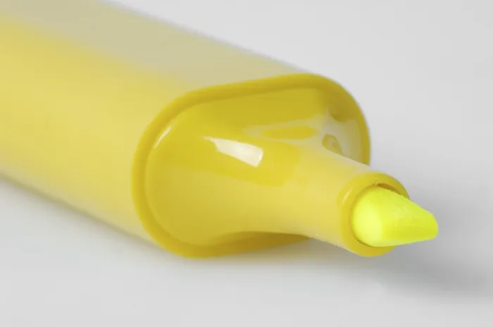 Gerahmter Druck : Gelber Marker