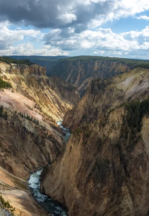 Gerahmter Druck : Der Yellowstone River fließt durch den Gorge. Gerahmter Druck : Der Yellowstone River fließt durch den Gorge.
