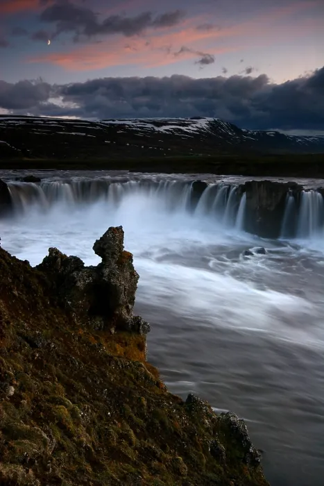 Gerahmter Druck : Godafoss. Gottsfoss-Wasserfälle