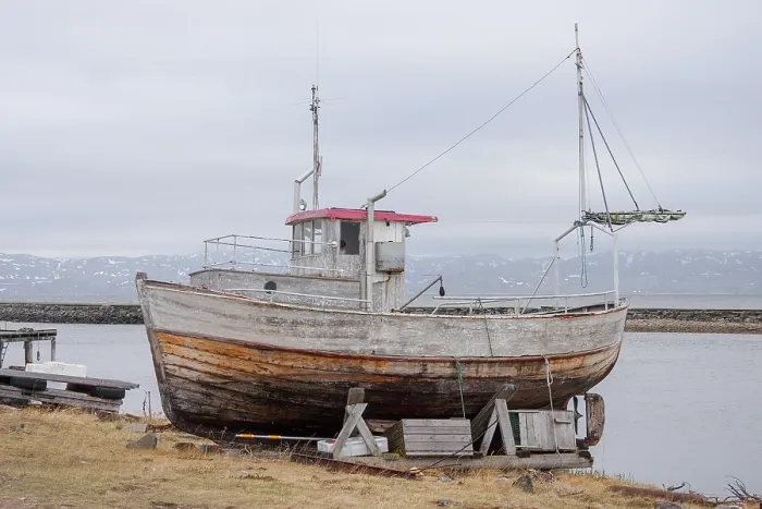 Gerahmter Druck : Altes Boot. Gerahmter Druck : Altes Boot.