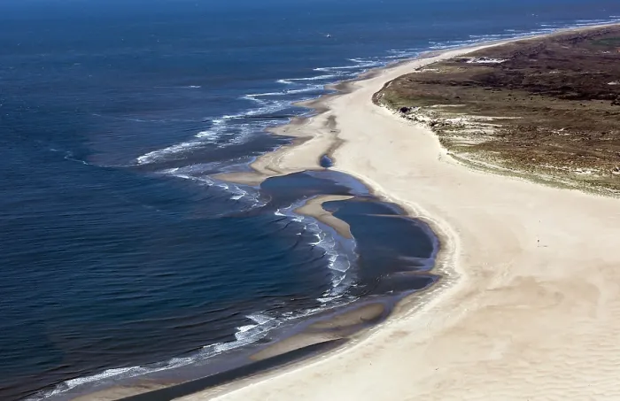 Gerahmter Druck : Texel vom Himmel gesehen.