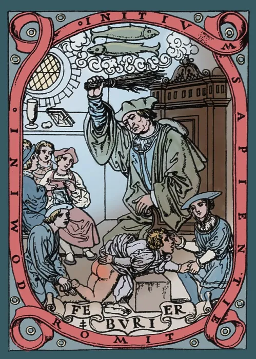 Gerahmter Druck : Rutenbügel, 1526. Gerahmter Druck : Rutenbügel, 1526.