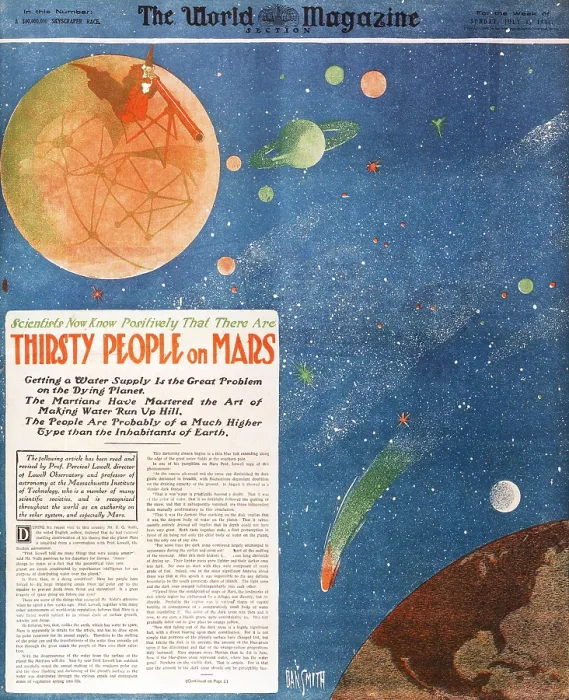 Gerahmter Druck : Kanäle auf dem Mars, 1906. Gerahmter Druck : Kanäle auf dem Mars, 1906.