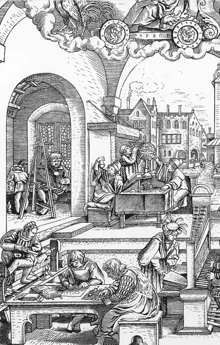 Gerahmter Druck : Mathematik: Berufe und Wissenschaften, 1530 Gerahmter Druck : Mathematik: Berufe und Wissenschaften, 1530
