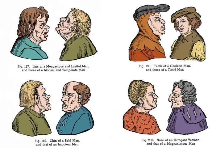 Gerahmter Druck : Physisgnomie, Pseudowissenschaft. Gerahmter Druck : Physisgnomie, Pseudowissenschaft.