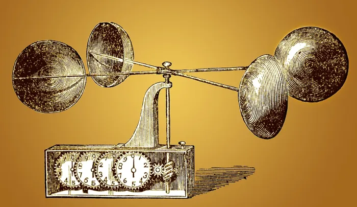 Gerahmter Druck : Robinsons Anemometer, 1846 Gerahmter Druck : Robinsons Anemometer, 1846
