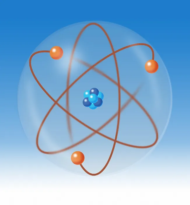 Gerahmter Druck : Atommodell, Illustration Gerahmter Druck : Atommodell, Illustration