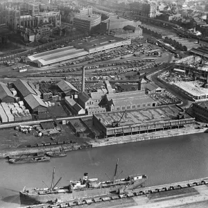 The Floating Harbour, Bristol Print - Aerial view of the harbour in 1921