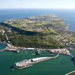 Aerial View of Portland Harbour Print