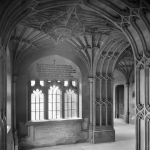 Print of a fan-vaulted passage in Cheltenham College Print of a fan-vaulted passage in Cheltenham College
