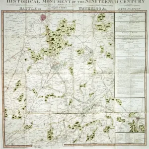 Print of a 1815 Waterloo map in the Walmer Castle collection Print of a 1815 Waterloo map in the Walmer Castle collection