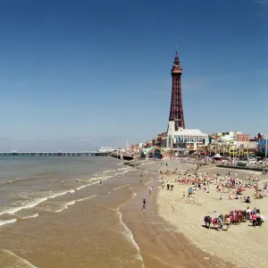 Blackpool Beach View Print from Central Pier