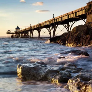 Clevedon Pier Print: General View from the Beach
