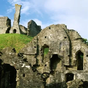 Print of Okehampton Castle Motte and Keep