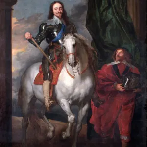 Print of Charles I on Horseback with M de St Antoine Print of Charles I on Horseback with M de St Antoine
