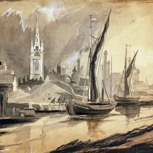 Faversham Creek Print with St Mary's Church Faversham Creek Print with St Mary's Church