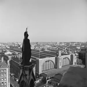Print of Kings Cross Station from the St. Pancras Hotel roof Print of Kings Cross Station from the St. Pancras Hotel roof