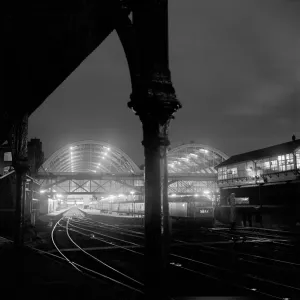Print of Kings Cross Station at night Print of Kings Cross Station at night