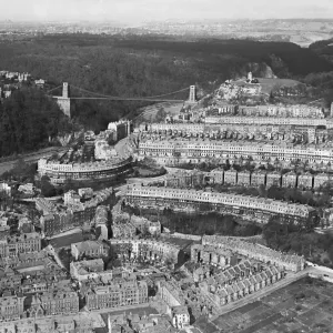 Aerial view of Clifton, Bristol Print