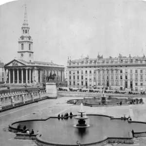 Trafalgar Square Print, circa 1850 Trafalgar Square Print, circa 1850