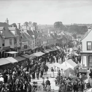 1895 Burford Mop Fair Print, High Street Scene 1895 Burford Mop Fair Print, High Street Scene