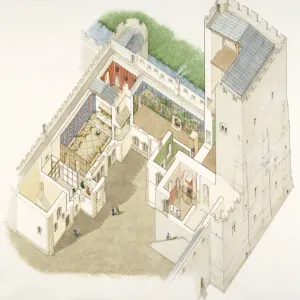 Portchester Castle Print: 14th Century Palace Aerial View Portchester Castle Print: 14th Century Palace Aerial View