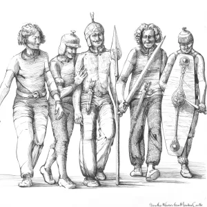 Iron Age Warriors Print - A Reconstruction Drawing