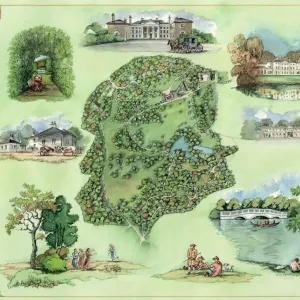 Aerial view print of Kenwood House and grounds Aerial view print of Kenwood House and grounds
