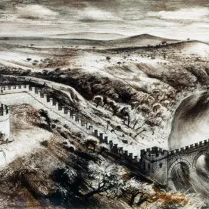Print of Harrow's Scar, a section of Hadrian's Wall in Cumbria Print of Harrow's Scar, a section of Hadrian's Wall in Cumbria