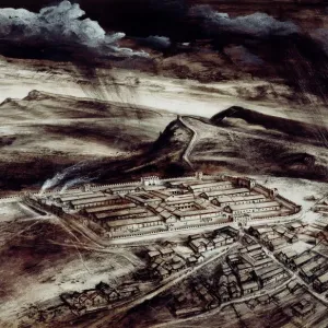 Print of Housesteads Roman Fort, Hadrian's Wall, Northumberland Print of Housesteads Roman Fort, Hadrian's Wall, Northumberland
