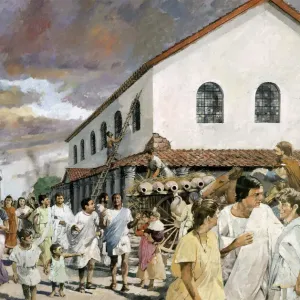 Roman Street Scene Print, 2nd Century Market Place Roman Street Scene Print, 2nd Century Market Place