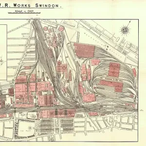 Swindon Works Map Print 1940