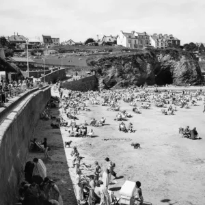 Newquay Beach Print, June 1951 Newquay Beach Print, June 1951
