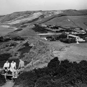 Osmington Mills Print, c. 1930, Dorset Coast Scene Osmington Mills Print, c. 1930, Dorset Coast Scene
