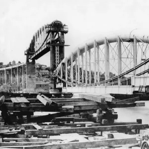 Print of Royal Albert Bridge under construction
