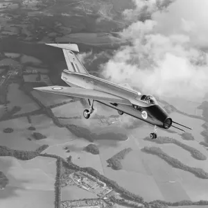 Print of Short SB5 in flight at Farnborough 1953 Print of Short SB5 in flight at Farnborough 1953
