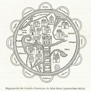 14th Century World Map Print 14th Century World Map Print