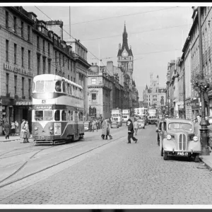 Aberdeen 1950s Tram Scene Print Aberdeen 1950s Tram Scene Print