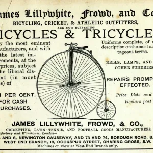Vintage Print of 1880s Bicycles Advertisement Vintage Print of 1880s Bicycles Advertisement