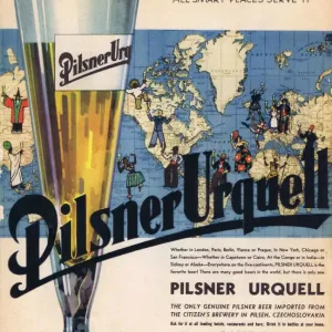 1937 Pilsner Urquell Print Advert, New York