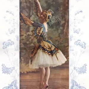 Colour Print of Adeline Genee in Butterfly Costume, 1914 Colour Print of Adeline Genee in Butterfly Costume, 1914