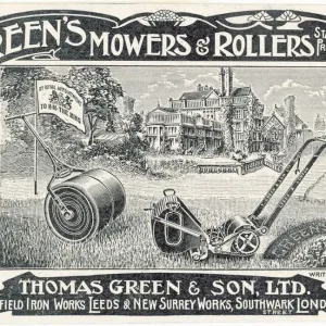 1884 British Lawn Mower Print