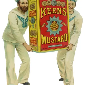 Keens Mustard Print: Two Sailors with a Large Tin