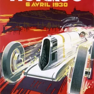 1930 Monaco Grand Prix Colour Print 1930 Monaco Grand Prix Colour Print