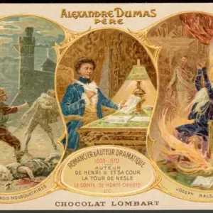 Alexandre Dumas Print with scenes from novels Alexandre Dumas Print with scenes from novels