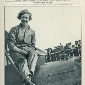 Amy Johnson Overhauling Gypsy Moth Aeroplane Print Amy Johnson Overhauling Gypsy Moth Aeroplane Print