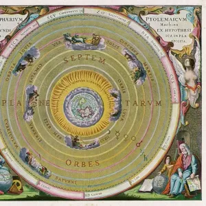 Print of Ptolemy's System with Earth at the Centre