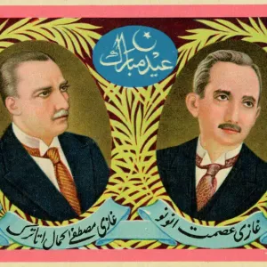 Ataturk and Inonu Print - Founders of the Turkish Republic Ataturk and Inonu Print - Founders of the Turkish Republic