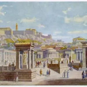 Athens Agora Reconstruction Print Athens Agora Reconstruction Print