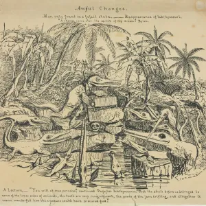 Satirical Print of Professor Ichthyosaurus (c.1830)